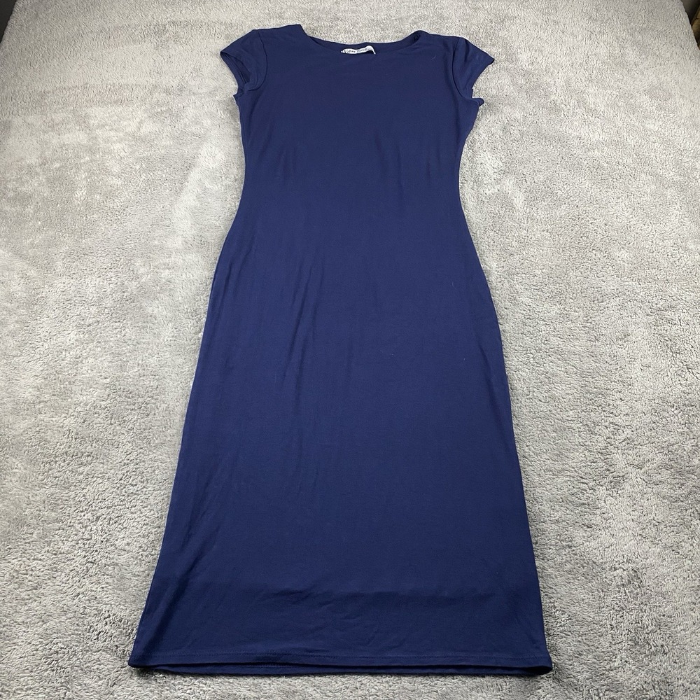Velvet Torch Round Neck Short Cap Sleeve Womens Dress Women Size Small Navy
